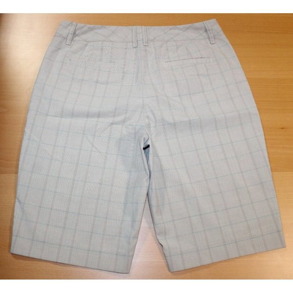 Womens Northern Reflection Town Stretch Bermuda Shorts Sz: 10 Beige Plaids - Picture 5 of 6